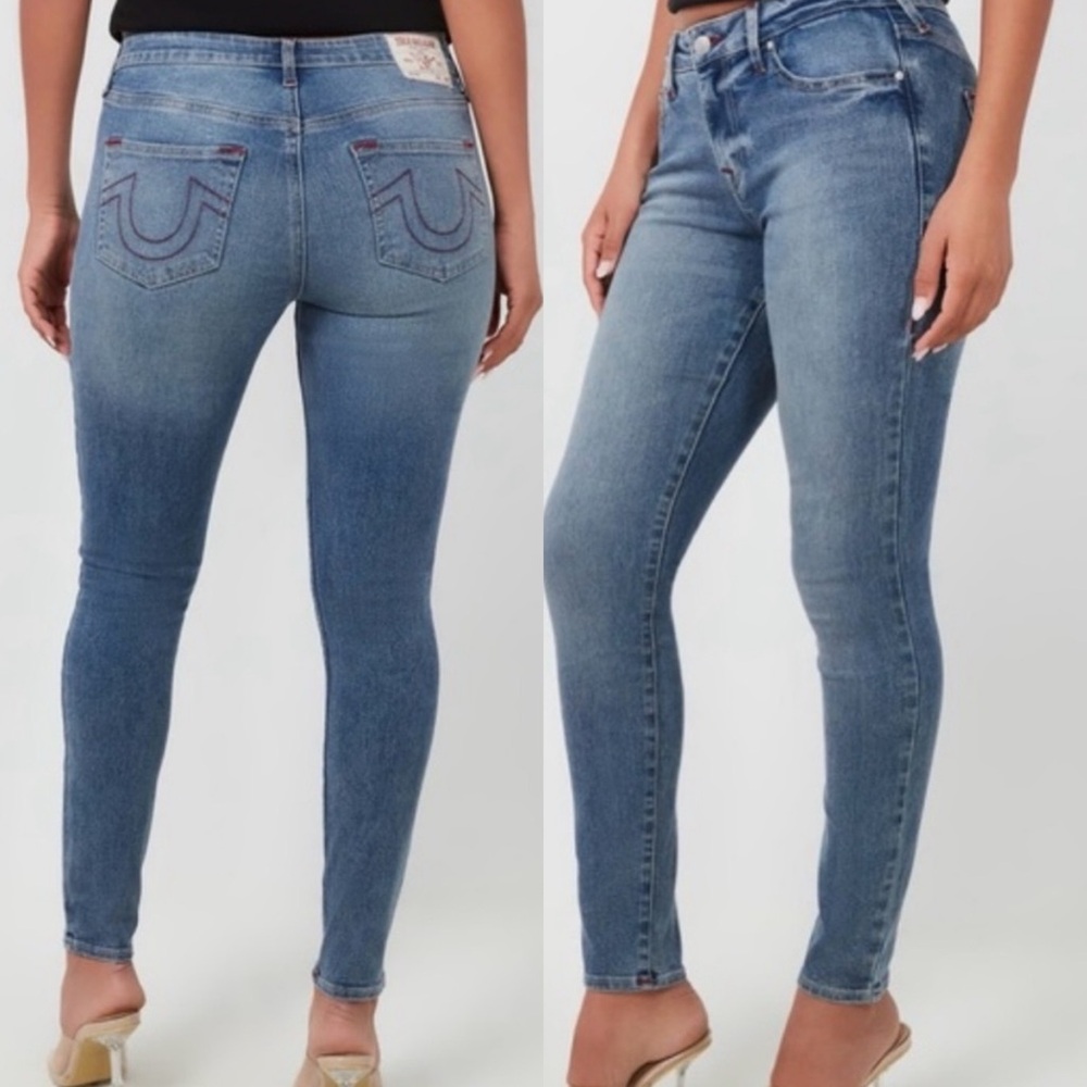True Religion Jennie Mid Rise Curvy Skinny Jean in Maze Runner